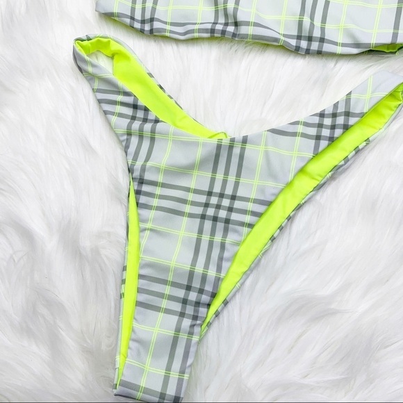 NWOT Sahara Ray Plaid High Cut Two Piece Bikini - Picture 4 of 10